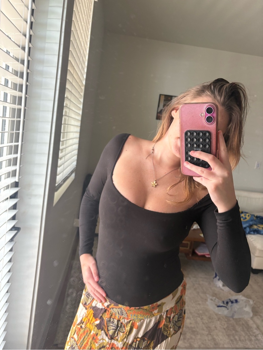 Windsor Black Long Sleeve Scoop Neck Top